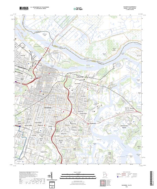 Savannah topographic map thumbnail