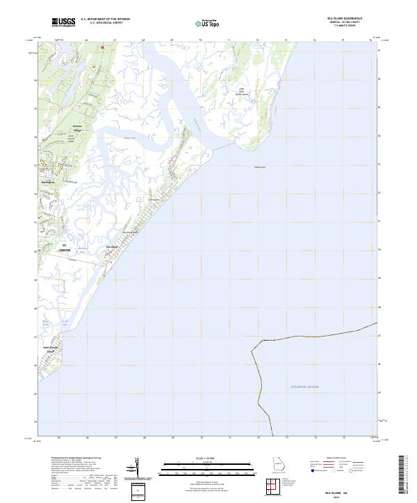 Sea Island topographic map thumbnail