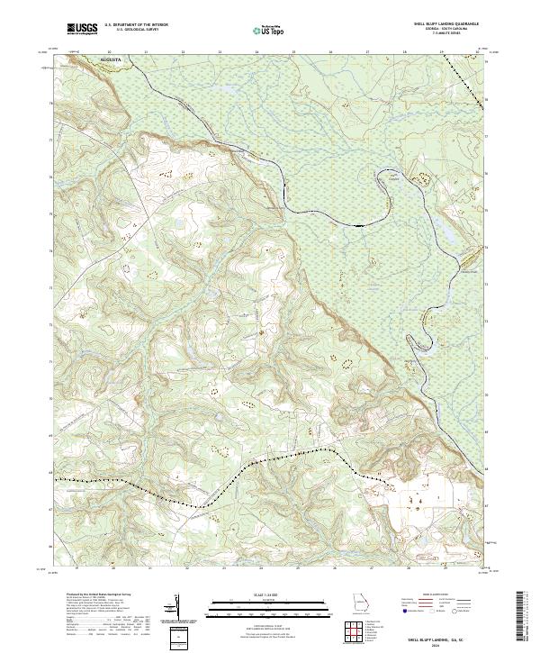 Shell Bluff Landing 2024 topographic map thumbnail