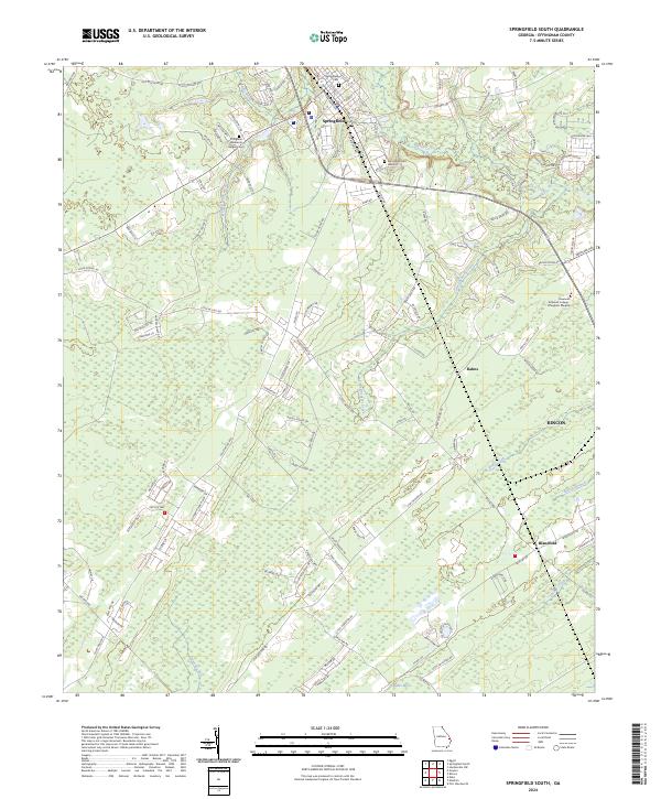 Springfield South topographic map thumbnail