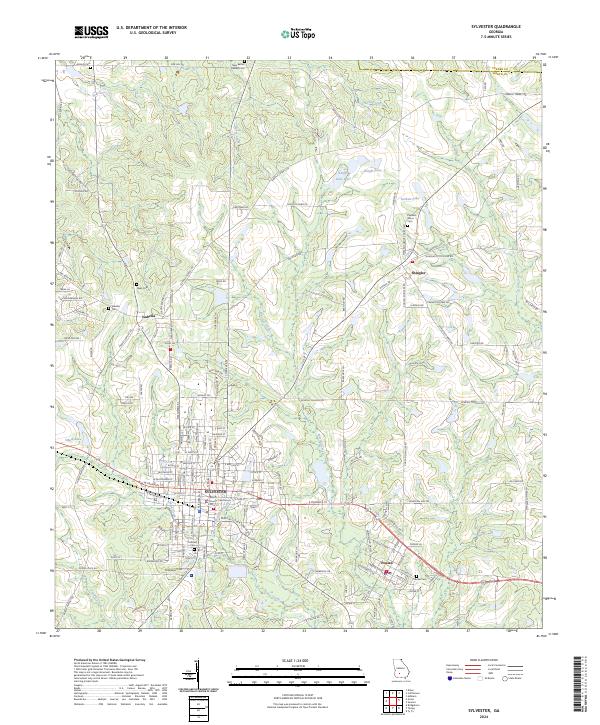 Sylvester topographic map thumbnail
