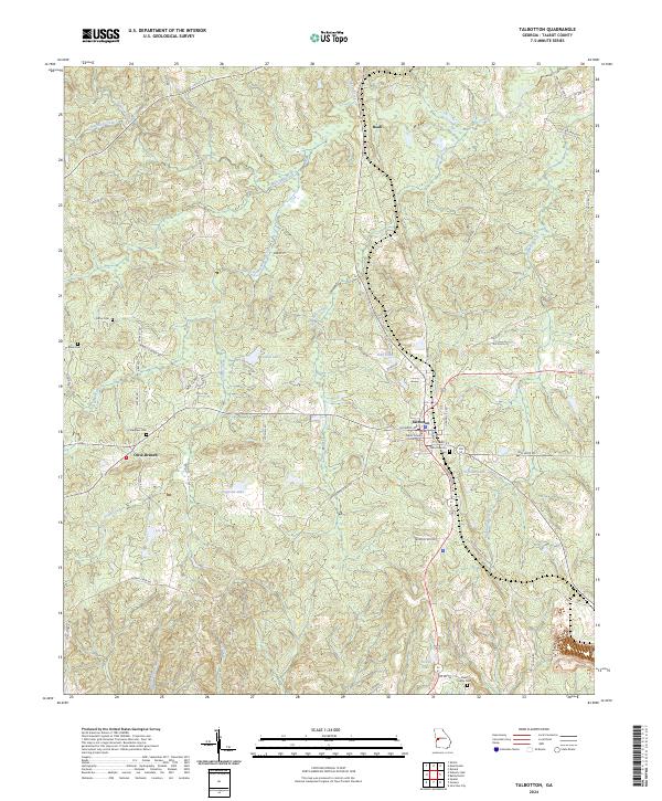 Talbotton 2024 topographic map thumbnail