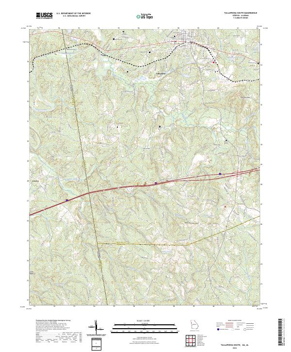 Tallapoosa South topographic map thumbnail
