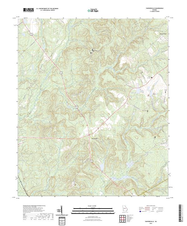 Tarversville topographic map thumbnail
