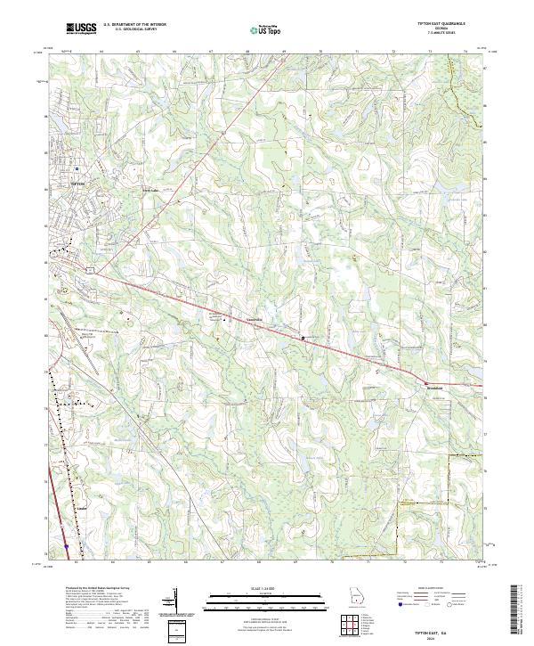 Tifton East topographic map thumbnail
