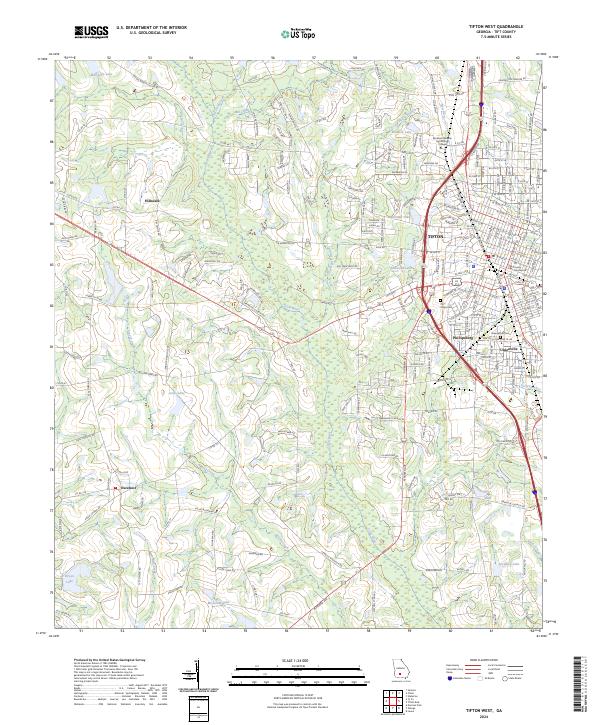 Tifton West 2024 topographic map thumbnail