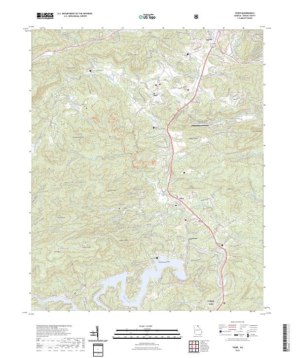 Tiger topographic map thumbnail
