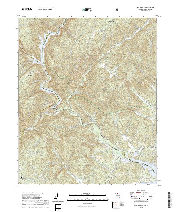 Tugaloo Lake topographic map thumbnail