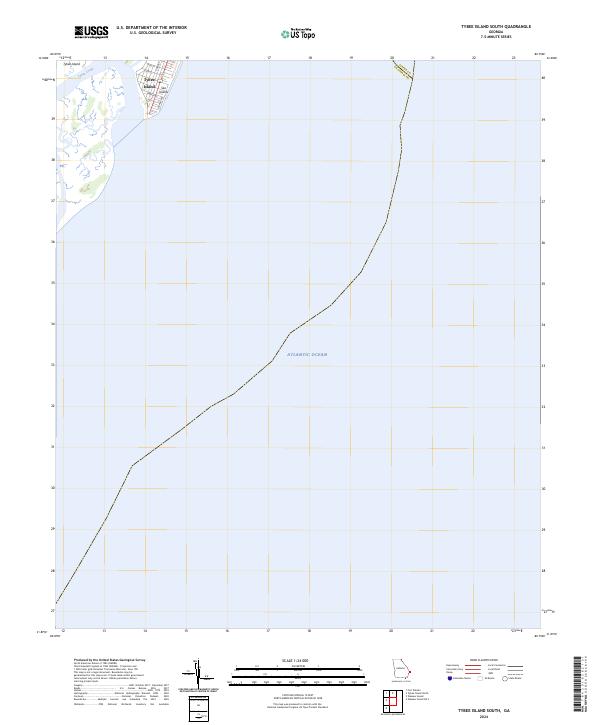 Tybee Island South topographic map thumbnail