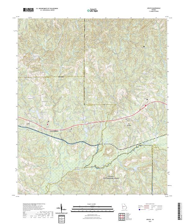 Upatoi topographic map thumbnail