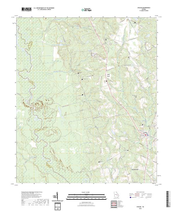 Uvalda 2024 topographic map thumbnail