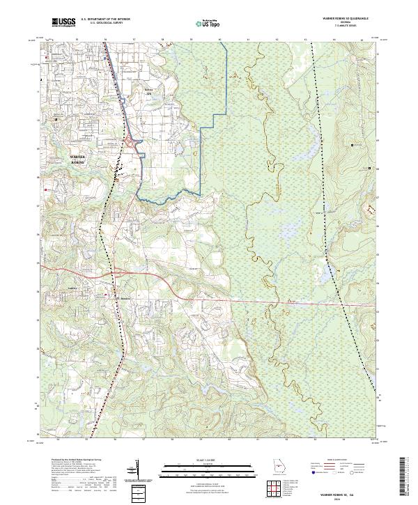 Warner Robins SE topographic map thumbnail
