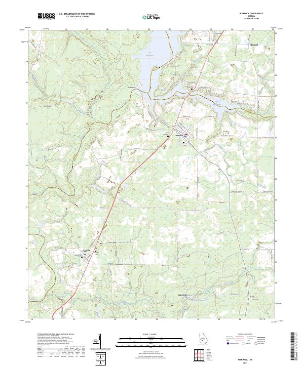 Warwick 2024 topographic map preview