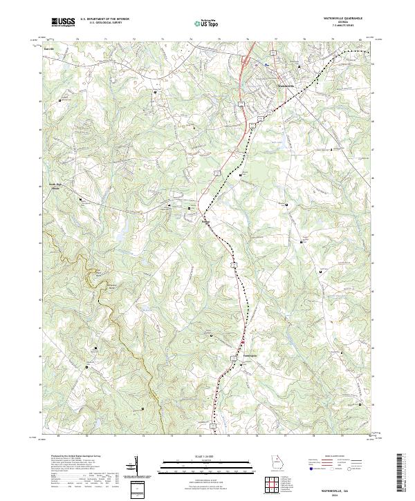 Watkinsville 2024 topographic map thumbnail