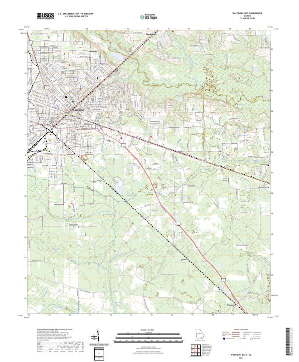 Waycross East 2024 topographic map thumbnail
