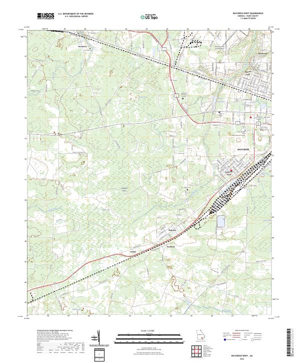 Waycross West 2024 topographic map thumbnail