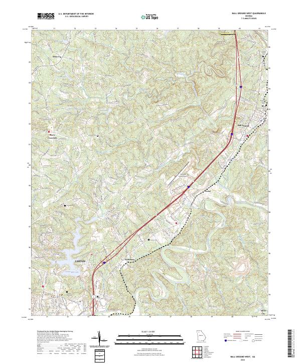 Ball Ground West topographic map thumbnail