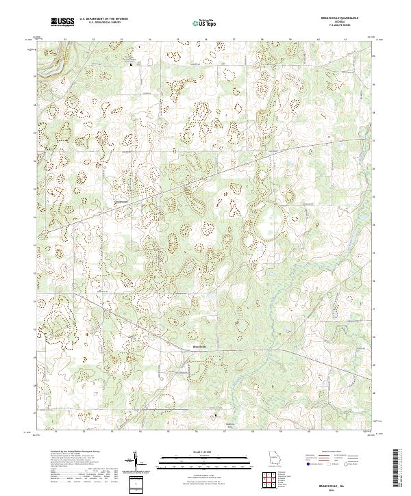 Branchville topographic map thumbnail