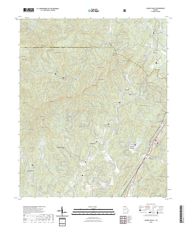 Cashes Valley topographic map thumbnail