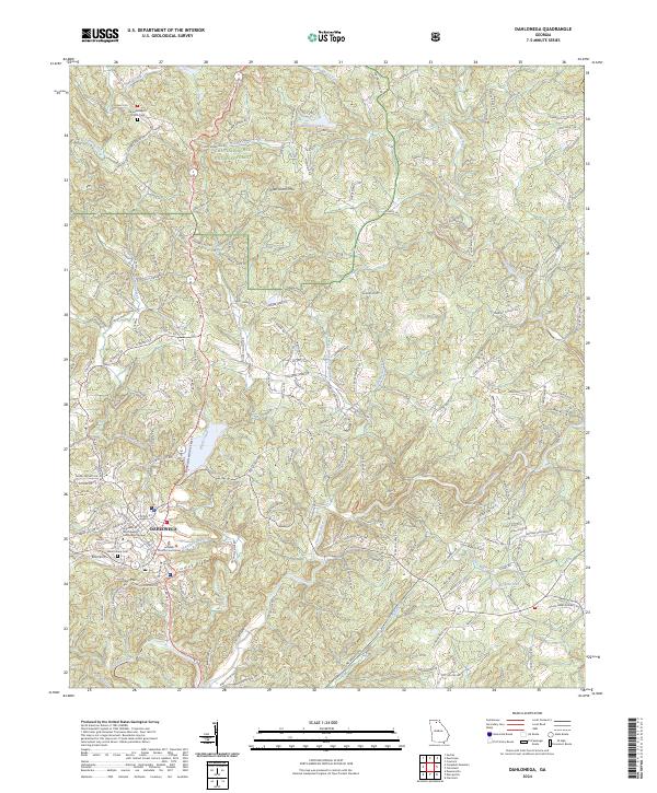 Dahlonega topographic map thumbnail