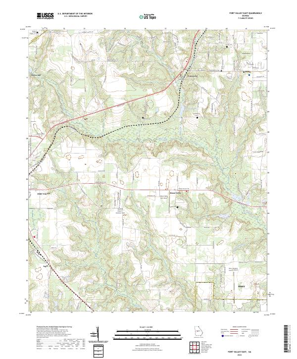 Fort Valley East topographic map thumbnail