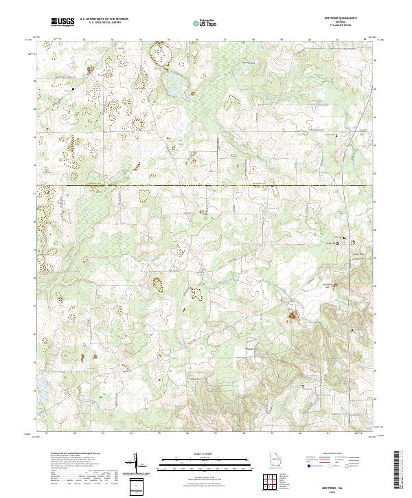 Gee Pond topographic map thumbnail