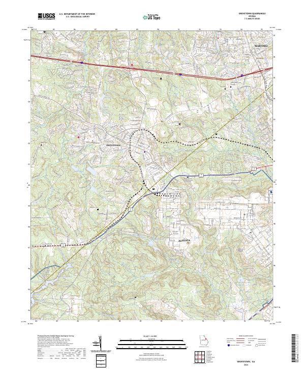 Grovetown topographic map thumbnail