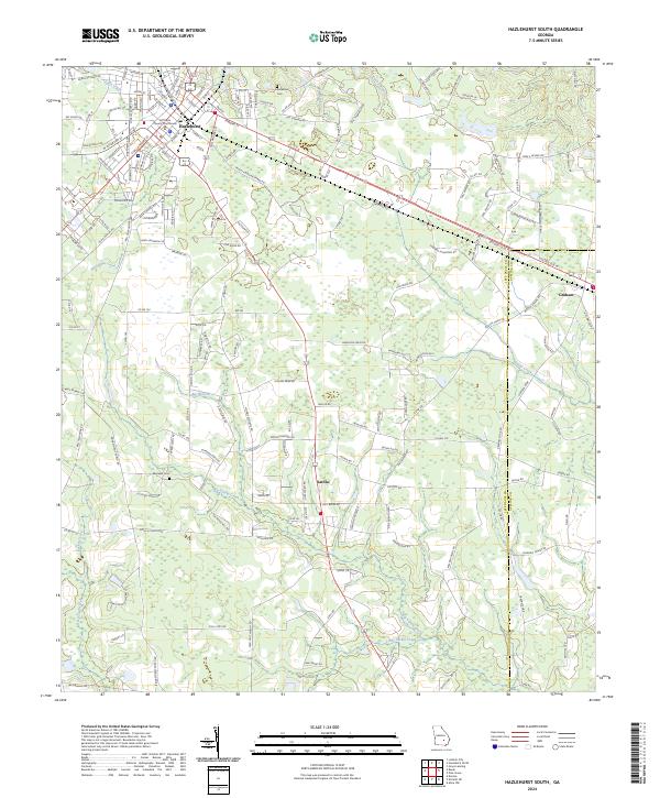 Hazlehurst South topographic map thumbnail
