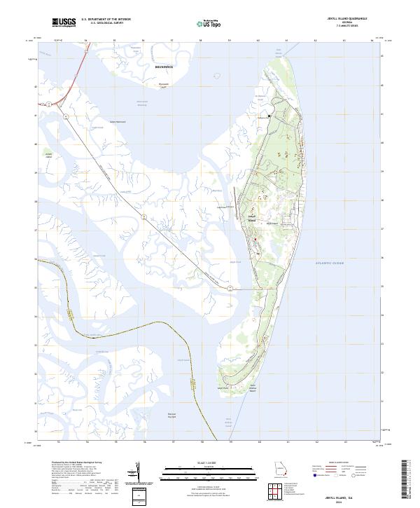 Jekyll Island topographic map thumbnail