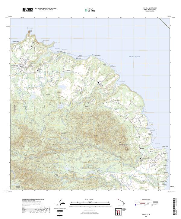 Anahola topographic map thumbnail