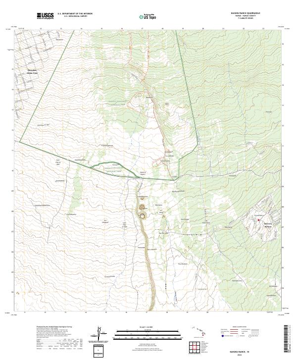 Kahuku Ranch topographic map thumbnail