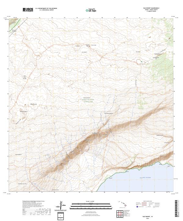 Kau Desert topographic map thumbnail