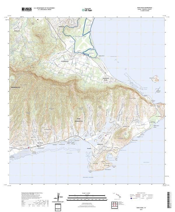 Koko Head topographic map thumbnail