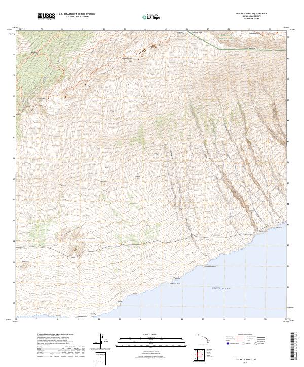 Lualailua Hills topographic map thumbnail