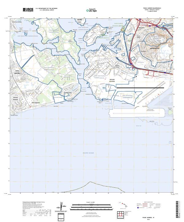 Pearl Harbor topographic map thumbnail