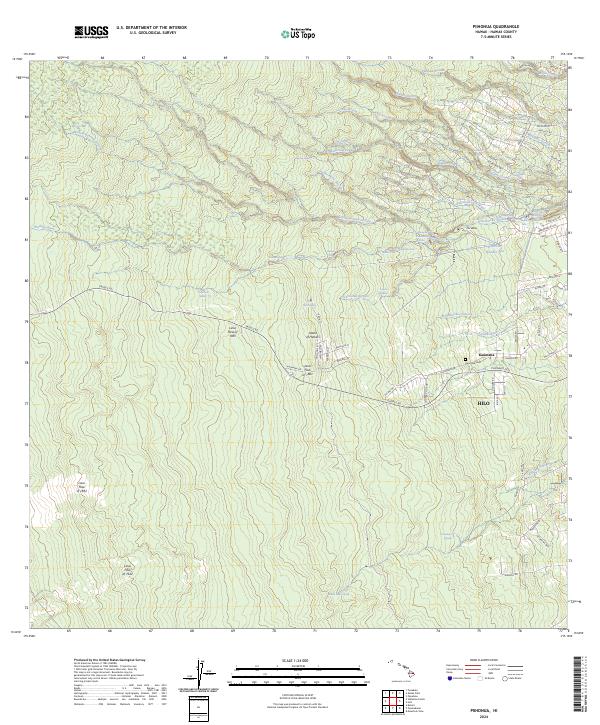Piihonua topographic map thumbnail