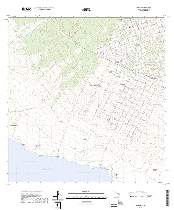 Pohue Bay topographic map thumbnail