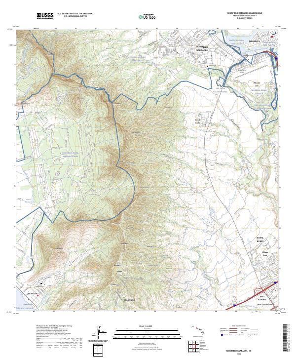 Schofield Barracks topographic map thumbnail