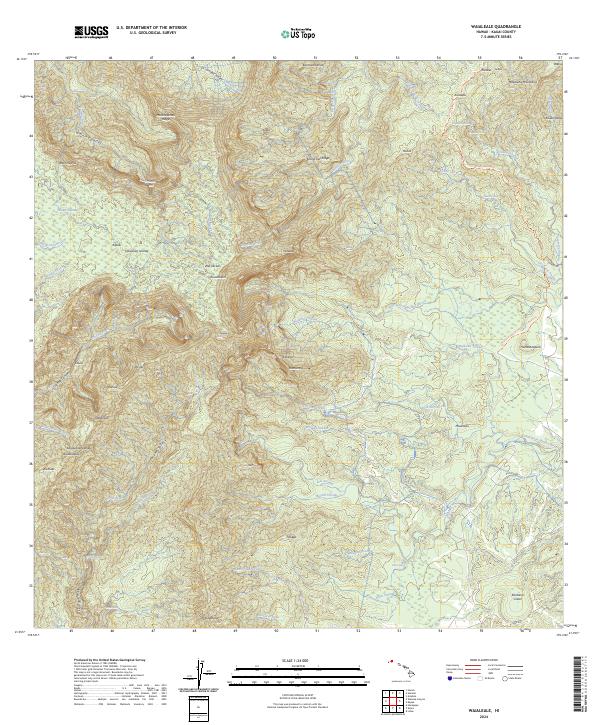Waialeale topographic map thumbnail