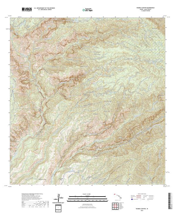 Waimea Canyon topographic map thumbnail