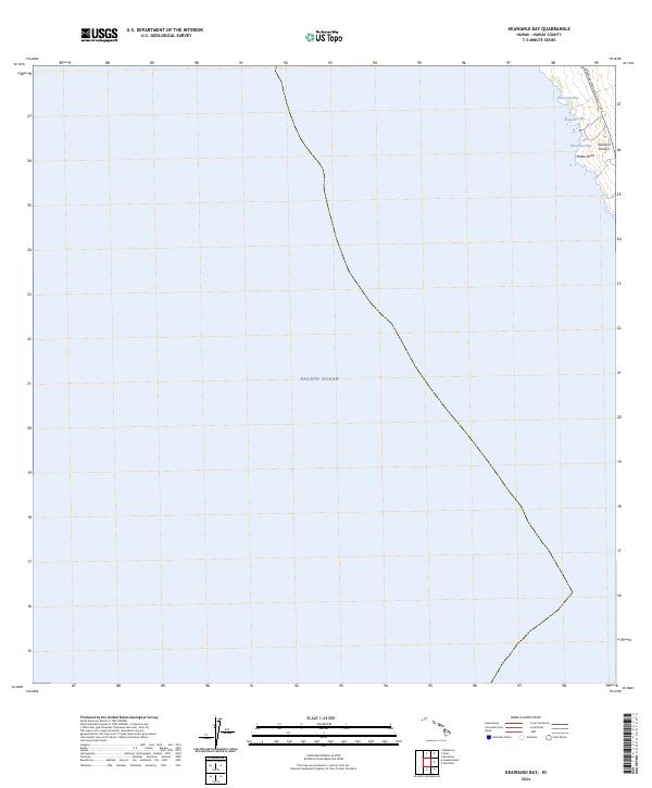Keawanui Bay topographic map thumbnail