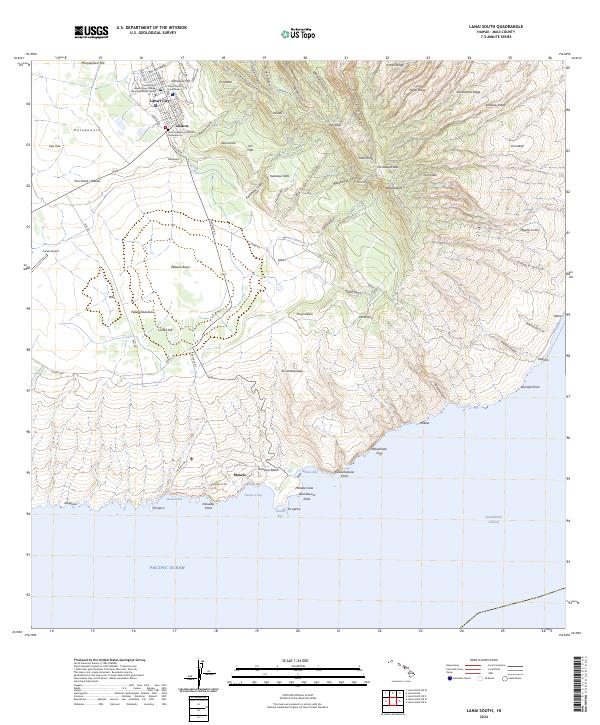 Lanai South topographic map thumbnail