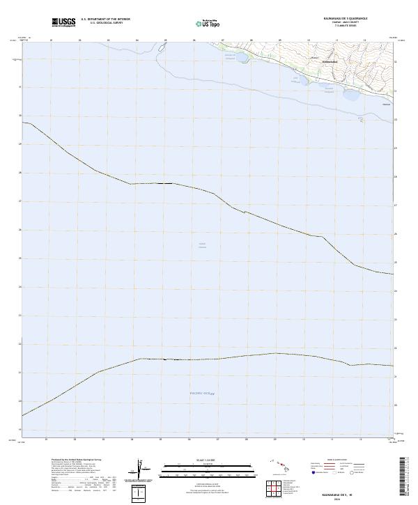 Kaunakakai OE S topographic map thumbnail