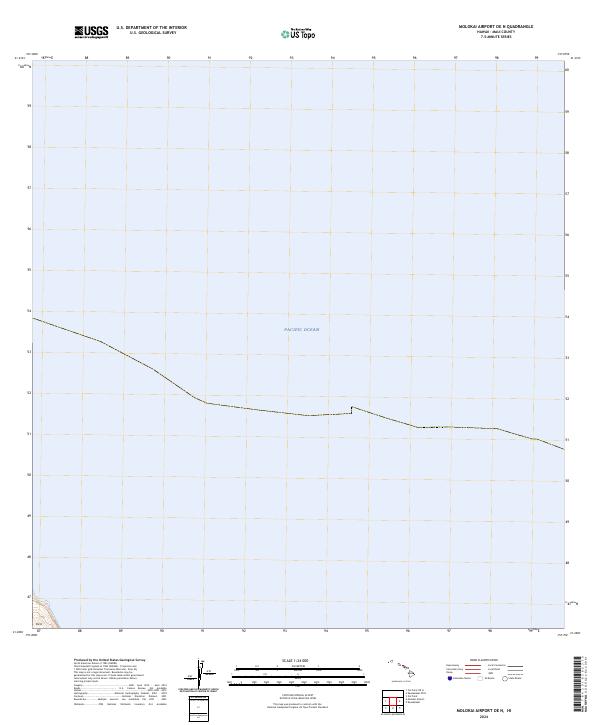 Molokai Airport OE N topographic map thumbnail