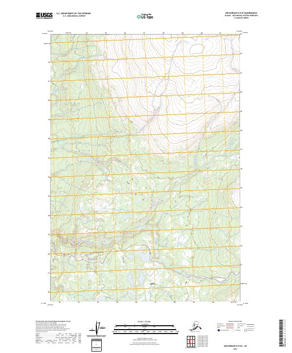 Anchorage D-8 SE topographic map thumbnail