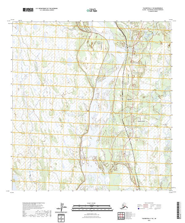 Talkeetna A-1 SE topographic map thumbnail