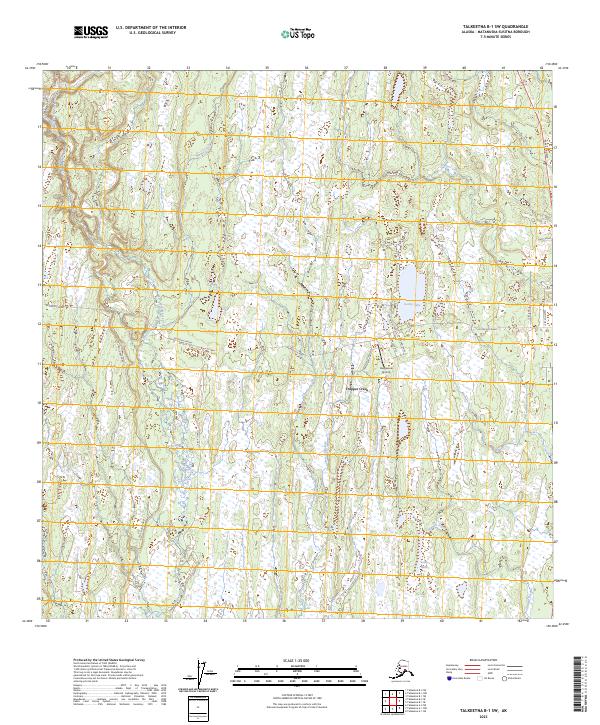 Talkeetna B-1 SW topographic map thumbnail