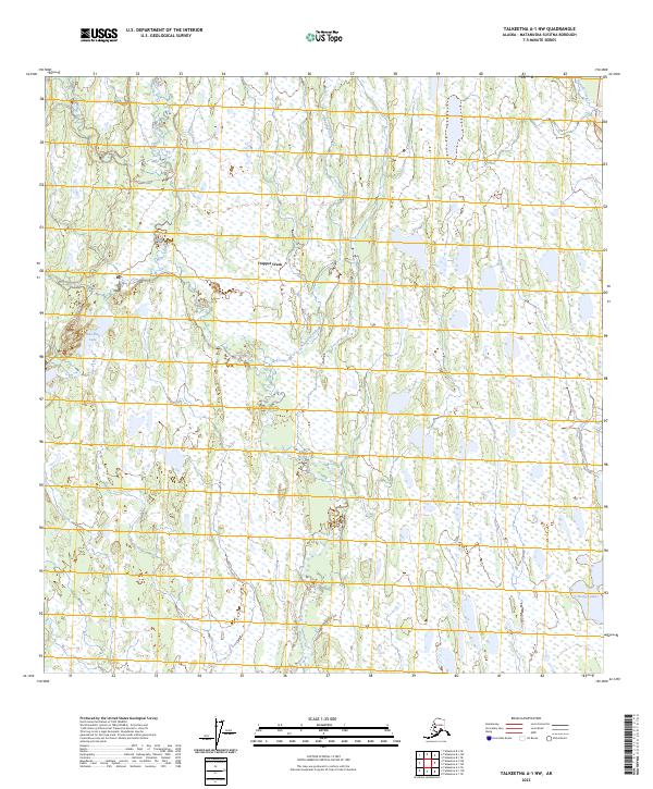 Talkeetna A-1 NW topographic map thumbnail