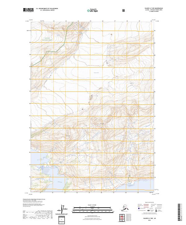 Valdez A-7 NW topographic map thumbnail