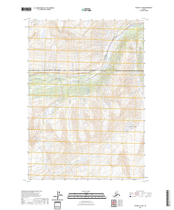 Valdez A-4 NW topographic map thumbnail